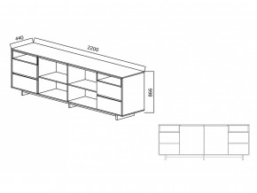 Комодино Moderno-2200 Ф6 в Чердыни - cherdyn.magazinmebel.ru | фото - изображение 4