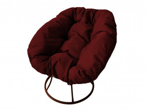 Кресло Пончик без ротанга бордовая подушка в Чердыни - cherdyn.magazinmebel.ru | фото