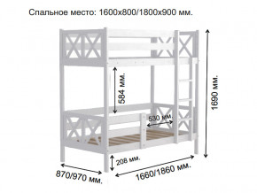 Кровать 2-х ярусная Аист-2 Классика белый 1600х800 мм в Чердыни - cherdyn.magazinmebel.ru | фото - изображение 2