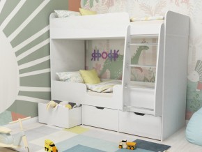 Кровать двухъярусная Малыш двойняшка белый в Чердыни - cherdyn.magazinmebel.ru | фото