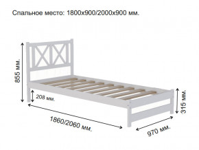 Кровать односпальная Аист-7 Классика белый 1800х900 мм в Чердыни - cherdyn.magazinmebel.ru | фото - изображение 2